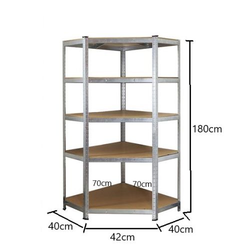 Kutni teški regal cink 77x77x40x40x41xV180 cm