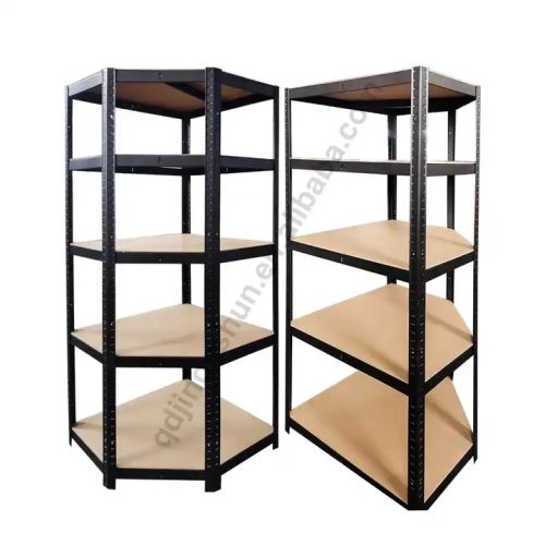 Kutni teški regal crna 77x77x40x40x41xH180 cm