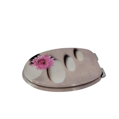 WC ülőke MDF-fából színes SOFTCLOSE virágmintás designnal