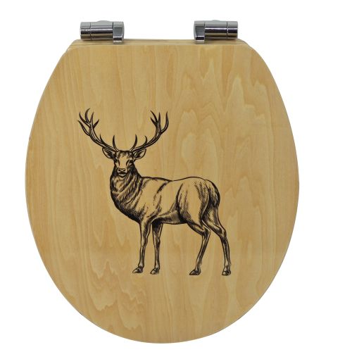 Sanotechnik - WC ülőke rétegelt lemez őz mintával, Soft Close rendszerrel