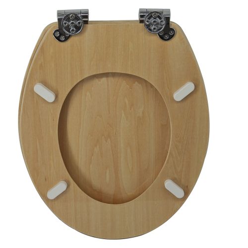 Sanotechnik - WC ülőke rétegelt lemez őz mintával, Soft Close rendszerrel