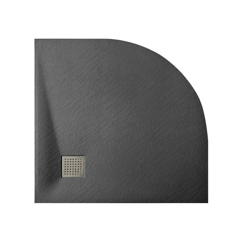 SMC Rund-Brausetasse 90x90cm schwarz Steinoptik