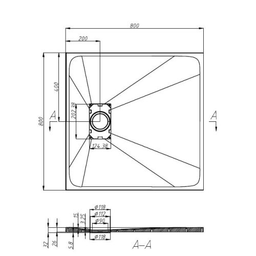 Schneidbare SMC Brausetasse 80x80cm weiß