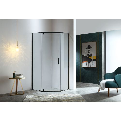 Sanotechnik - Peterokutna tuš kabina - 90x90x190 cm crna