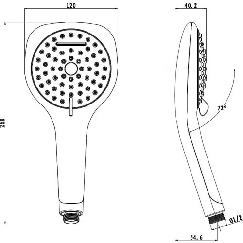 Ručna tuš glava krom 12cm 4 funkcije