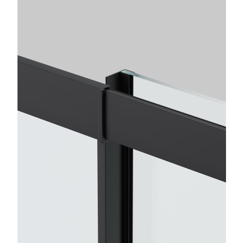 Eckduschkabine 78,5-90x190cm profile in schwarz 5mm glas