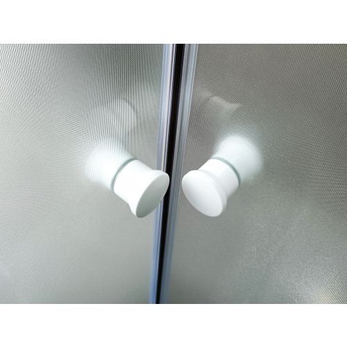 Eckeinstieg,weiß 78,5--90x190cm mattglas
