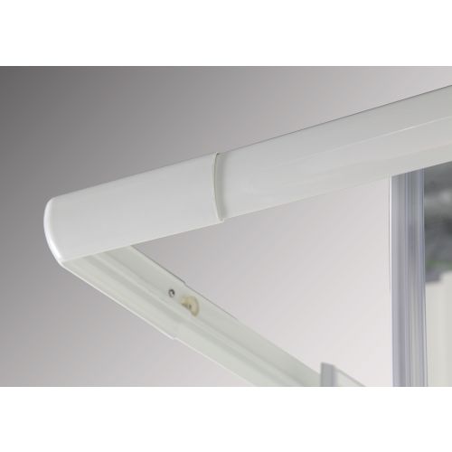 Eckeinstieg,weiß 78,5-90x190cm 4mm Glas
