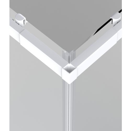 Eckeinstieg,weiß 78,5-90x190cm 4mm Glas