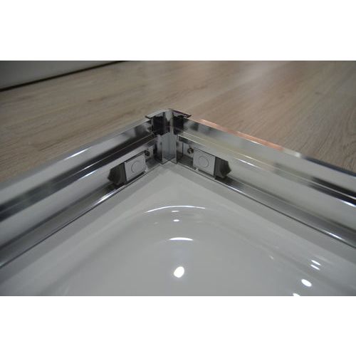 *Eckdusche Schiebet.PRO-LINE, chr.118,5-120x200