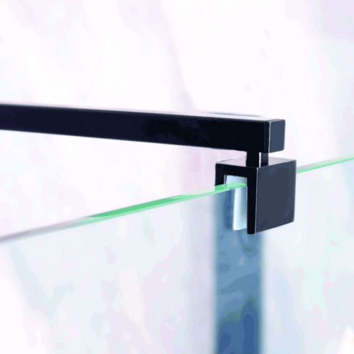 Glasfixteil schwarz matt 85-87x195cm