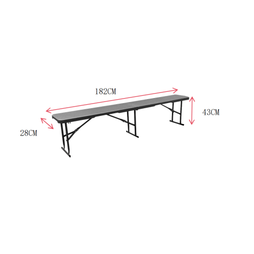 Klappbank Rattan optik 182x28x43 cm