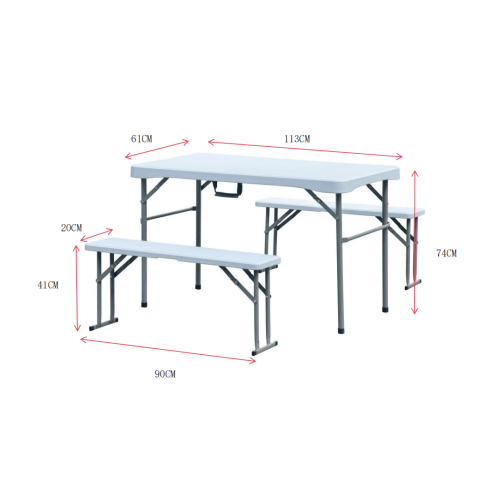 Biergarniturset klappbar 113x61x74 cm