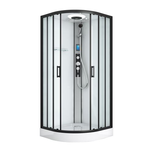 Sanotechnik - Kompletna tuš kabina AUSTIN črna s hitro montažo 90 x 90 x 215 cm