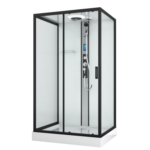 Kompletna tuš kabina BOSTON crna - s brzim montažom 90 x 120 x 215 cm