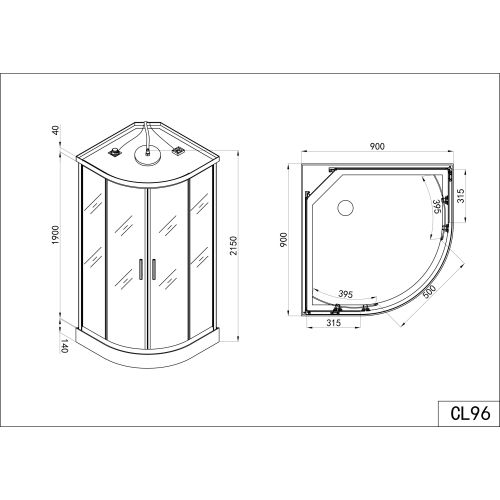 Kompletna sa SCALA 90x90x215cm Quick-Line