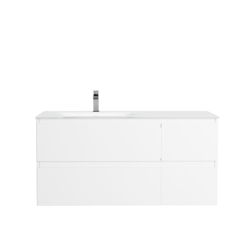 CUBE 100 bútorszett üvegmosdóval, 4 fiókkal