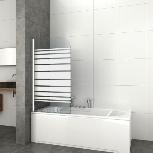 Pregradna stijena za kadu kromirana 80x140cm 5mm prozirno staklo