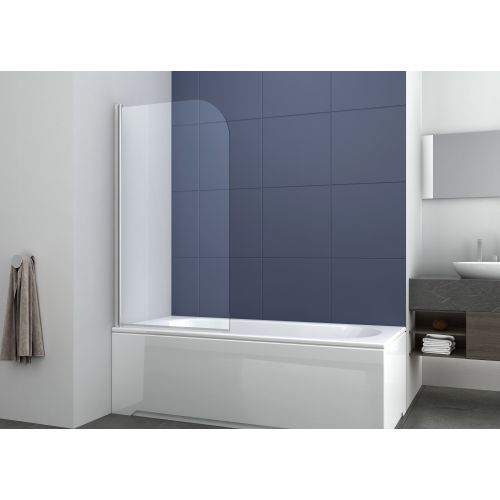 Pregradna stijena za kadu krom 80x140cm 5mm prozirno staklo