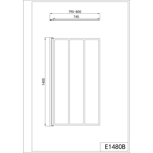 Pregrada za tuš mat crna 80x140cm 4mm staklo