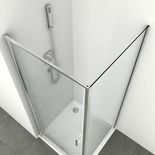 *Eckduschkabine mit Schwingtüre und Fixteil chrom 90x90x195cm