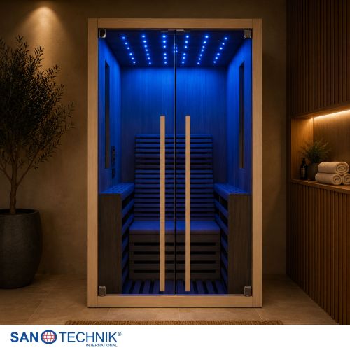 Sanotechnik - CARBON 1 Infrarotkabine für 1 Person 100x130x195 cm
