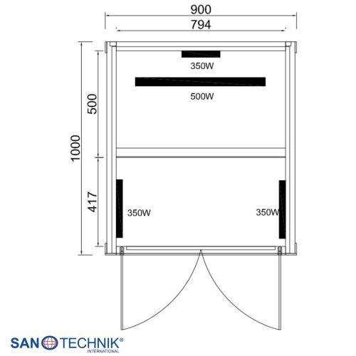 Sanotechnik - RUBY 1 Infrarotkabine für 1 Person 90x100x195 cm