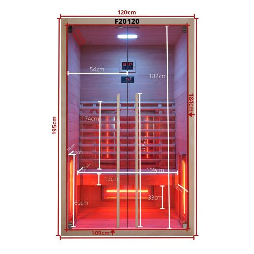 RUBY 2 Infracrvena kabina 2 osobe 120x100x195 cm