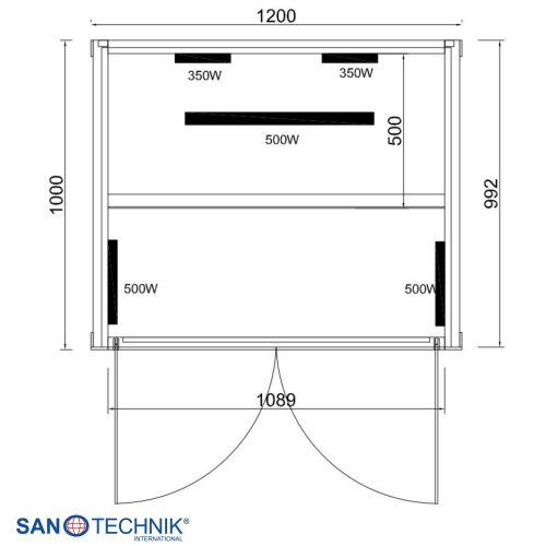 Sanotechnik - RUBY 2 Infrarotkabine für 2 Personen 120x100x195 cm
