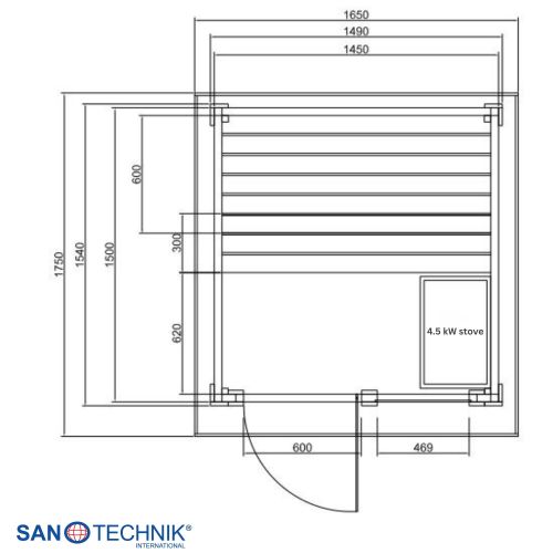 Sanotechnik - HELSINKI Außensauna für 2-3 Personen 165x175x218,9 cm