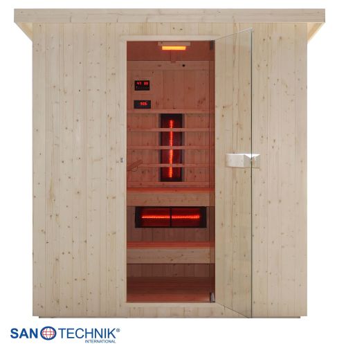 Sanotechnik - LAHTI Außensauna+Infrarotkabine für 5-6 Personen 198x181,5x202,2 cm