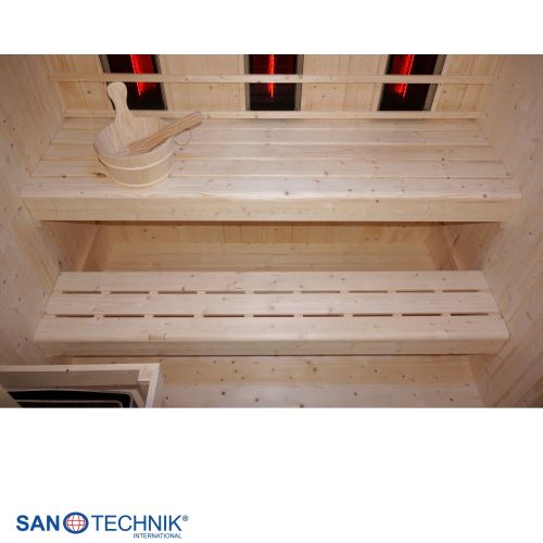 Sanotechnik - LAHTI Außensauna+Infrarotkabine für 5-6 Personen 198x181,5x202,2 cm