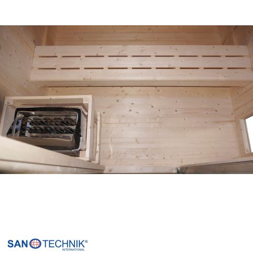 Sanotechnik - LAHTI Außensauna+Infrarotkabine für 5-6 Personen 198x181,5x202,2 cm