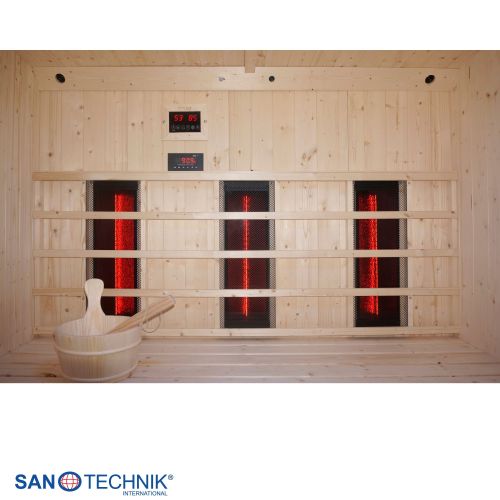 Sanotechnik - LAHTI Außensauna+Infrarotkabine für 5-6 Personen 198x181,5x202,2 cm