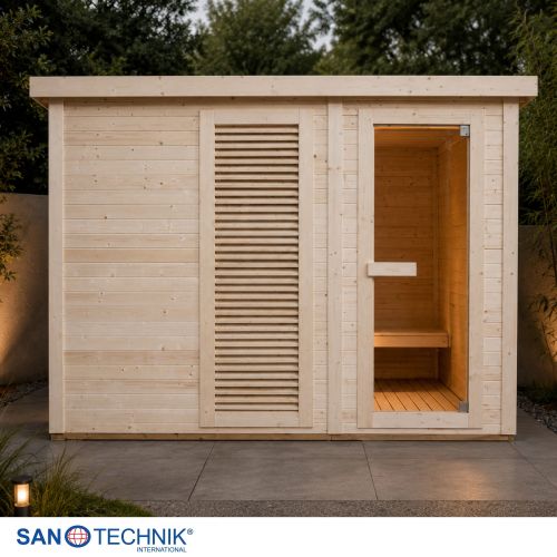 Sanotechnik - VAASA Außensauna für 4-5 Personen 310x230x219,5 cm
