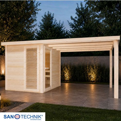 Sanotechnik - RAUMA Außensauna für 4-5 Personen 460 x 230 x 219,5 cm