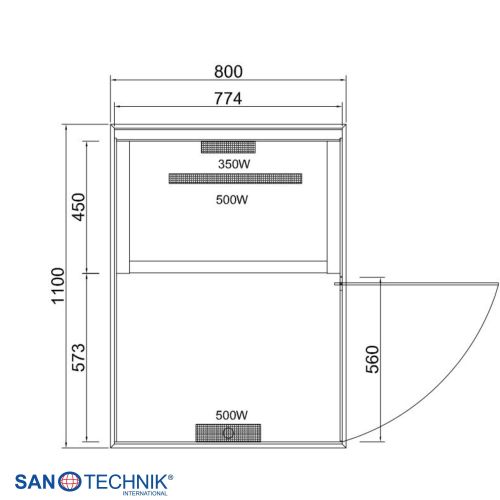 Sanotechnik - BILLUND 1 Infrarotkabine für 1 Person 80x110x190 cm