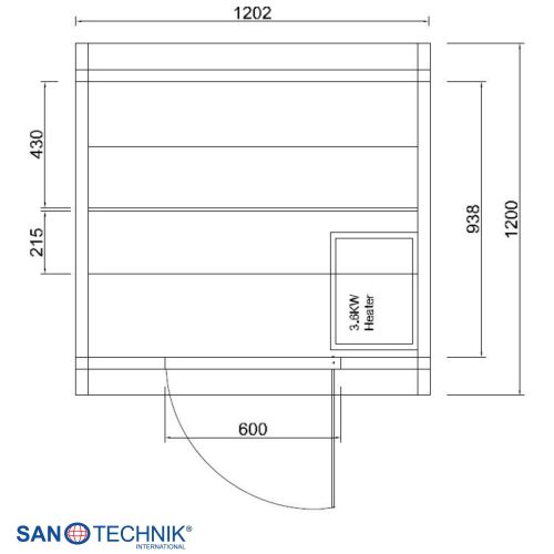 Sanotechnik - LINDHOLM Außensauna für 1-2 Personen 128,2x120x194 cm