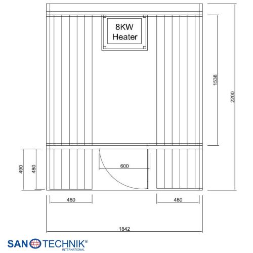 Sanotechnik - GÖTEBORG Außensauna für 4 Personen 188,2x220x194 cm
