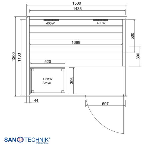 Sanotechnik - KOTKA Sauna+Infrarotkabine für 4-5 Personen 200x150x190 cm