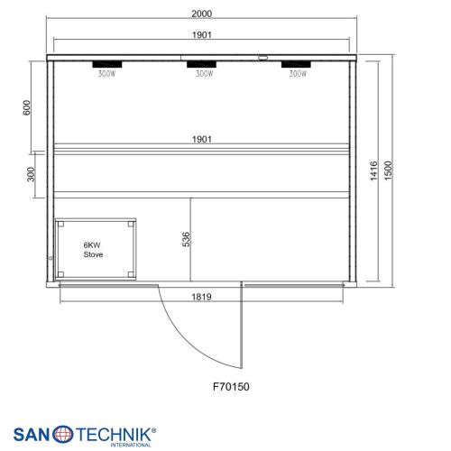 Sanotechnik - KOTKA Sauna + Infrardeča kabina za 4-5 oseb 200×150×190 cm