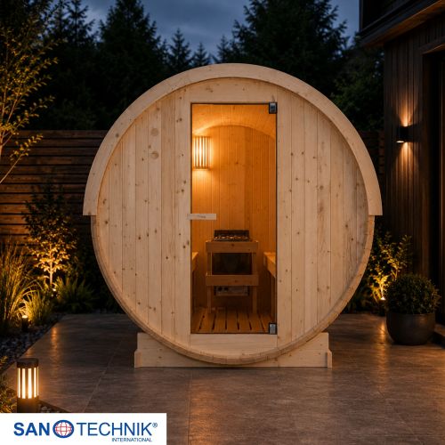 Sanotechnik - NYBORG M vanjska sauna u bačvi za 4 osobe 194,2x204,9x194,9 cm