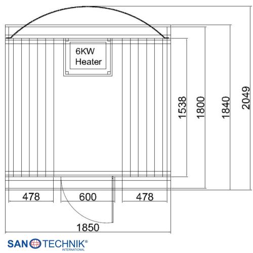 Sanotechnik - NYBORG M Außensauna für 4 Personen 194,2x204,9x194,9  cm
