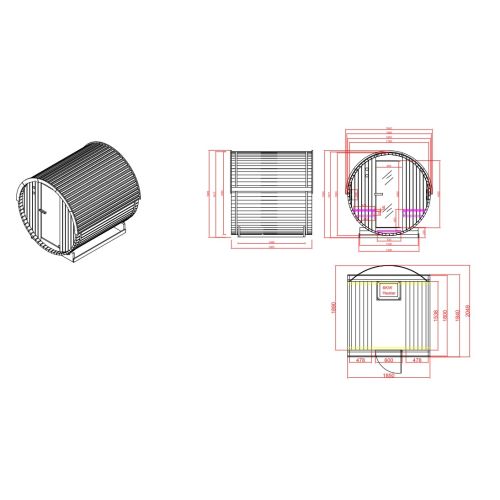 Sanotechnik - NYBORG M Außensauna für 4 Personen 194,2x244,9x194,9 cm