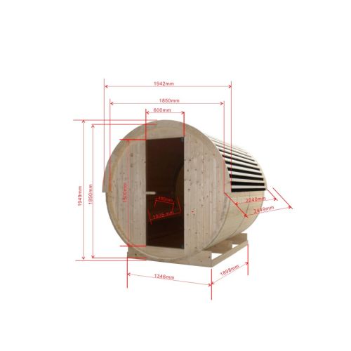 Sanotechnik - NYBORG L Außensauna für 6 Personen 194,2x224,9x194,9 cm
