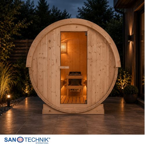 Sanotechnik - NYBORG L Außensauna für 6 Personen 194,2x244,9x194,9 cm