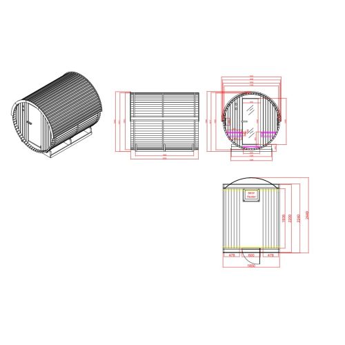 Sanotechnik - NYBORG L Außensauna für 6 Personen 194,2x224,9x194,9 cm
