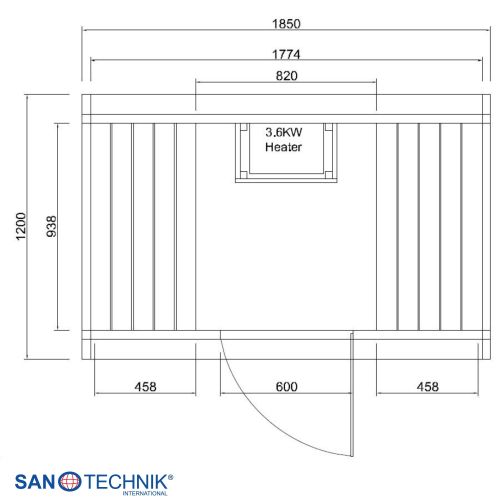 Sanotechnik - ISLAND L Außensauna für 2 Personen 189x120x200 cm