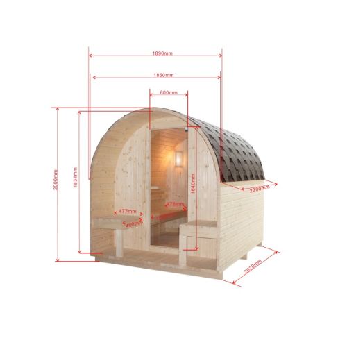 Sanotechnik - ISLAND XL Außensauna für 4 Personen 189x220x200 cm