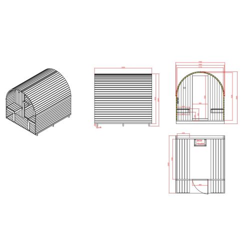 Sanotechnik - ISLAND XL Außensauna für 4 Personen 189x220x200 cm